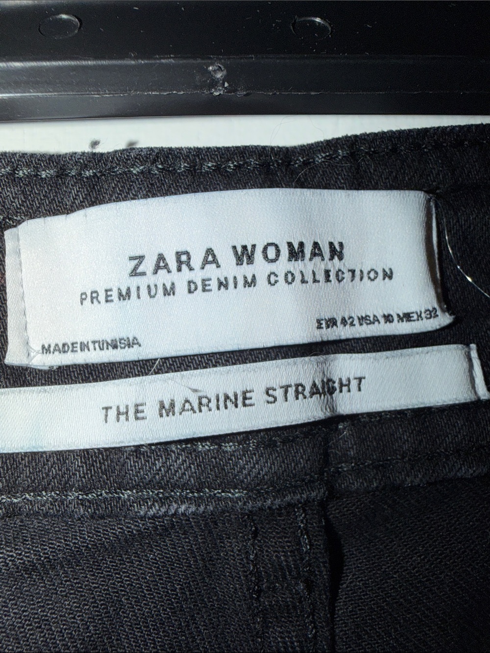 NWOT Zara Woman Marine Straight Distressed Black Jeans Size 10 - Picture 2 of 3